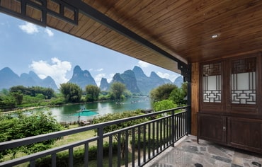Yangshuo Mountain Retreat Riverview Double Queen Balcony