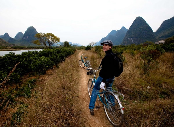 Mountain biking to Yangshuo Mountain Retreat